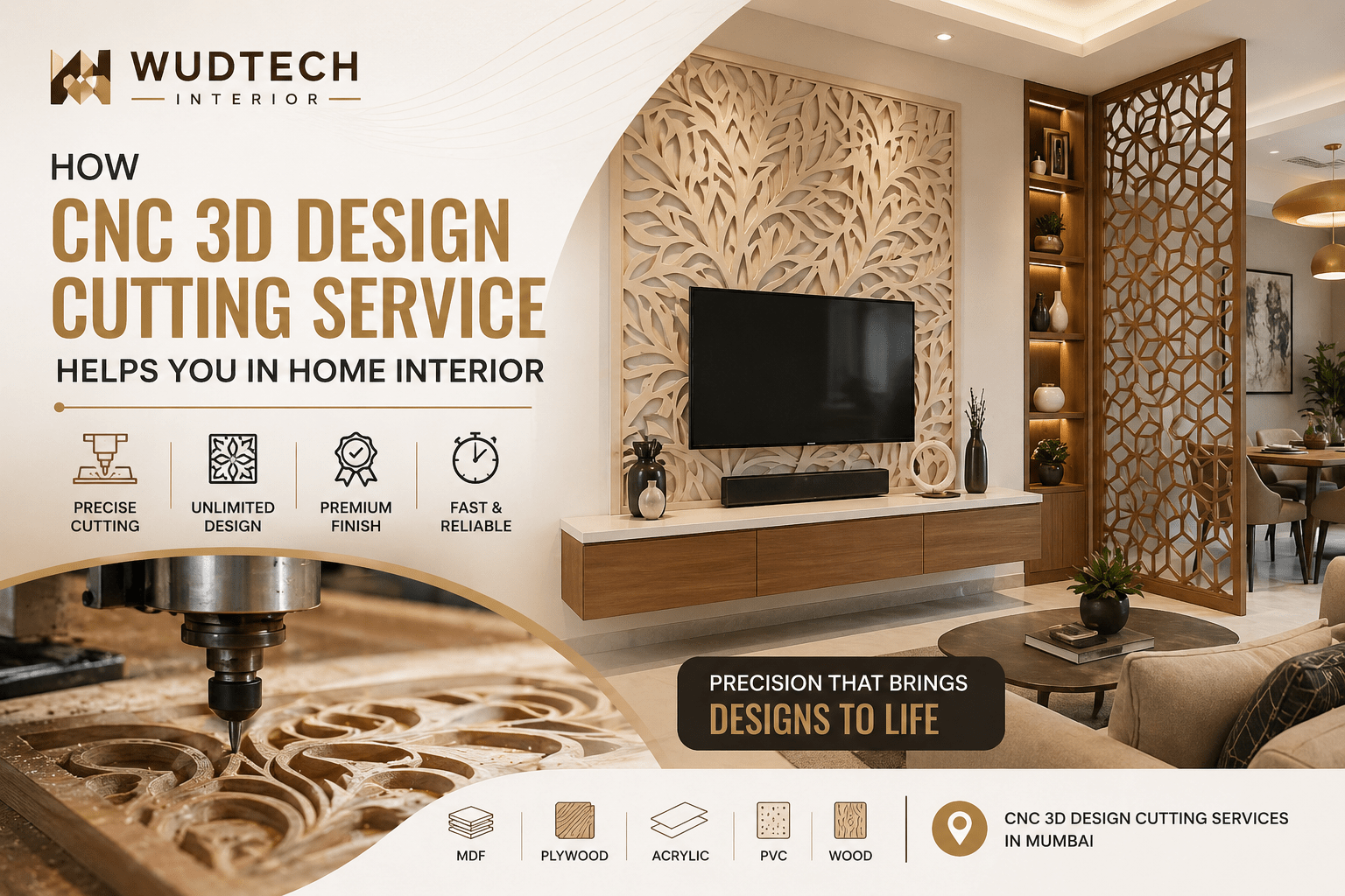 How CNC 3D Design Cutting Service Helps You in Home Interior